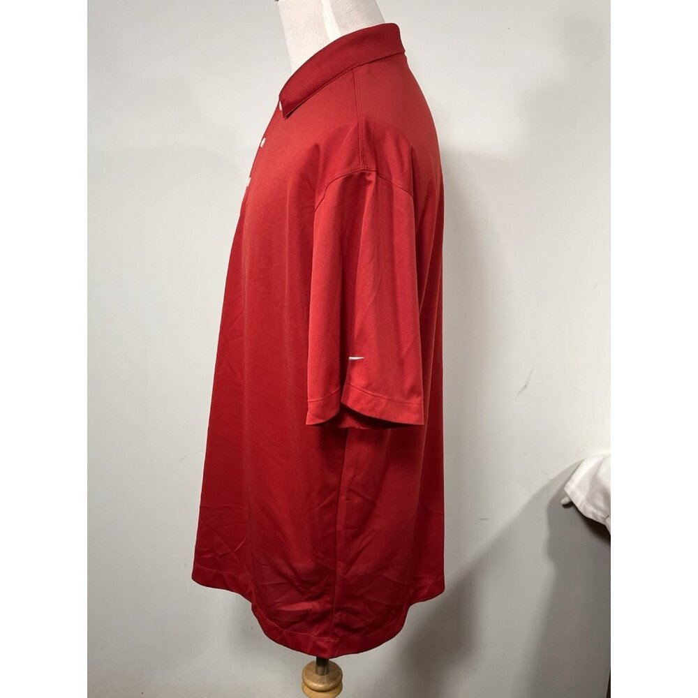 Nike Golf DriFIT Polo XL Red Moisture Wicking Performance Shirt Bach Embroidered - Picture 7 of 16